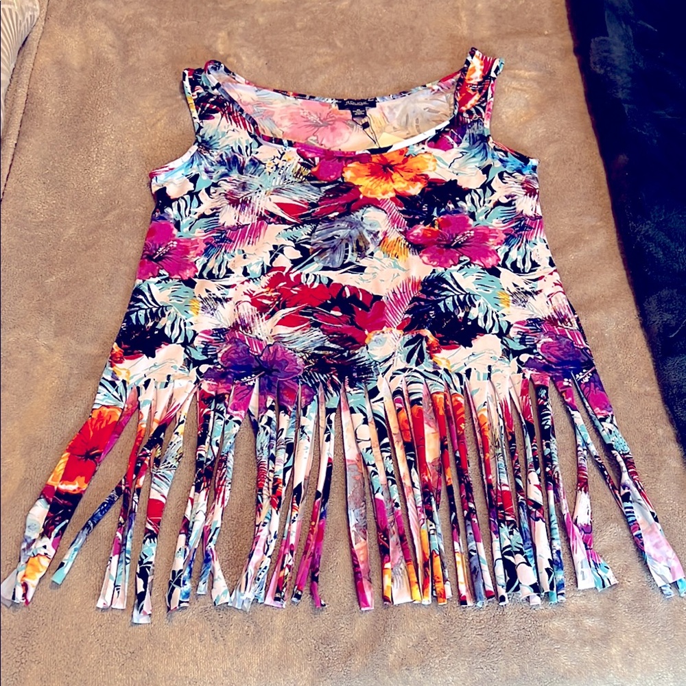 Rouge Helium Pink and Purple Cut Out Tank Top